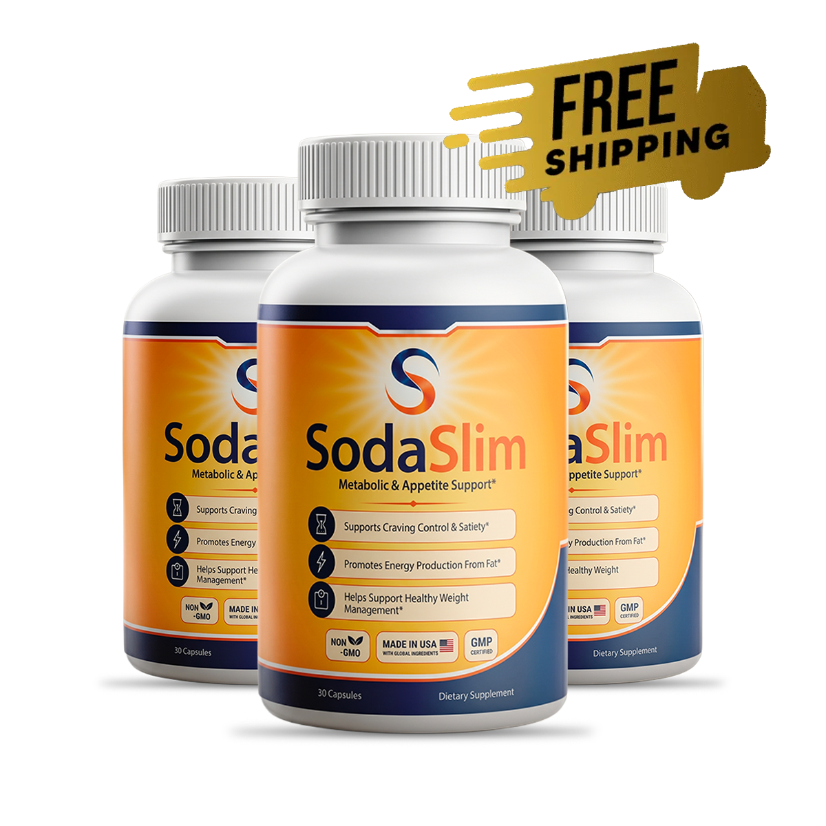 SodaSlim natural weight loss supplement — 3 bottle supply